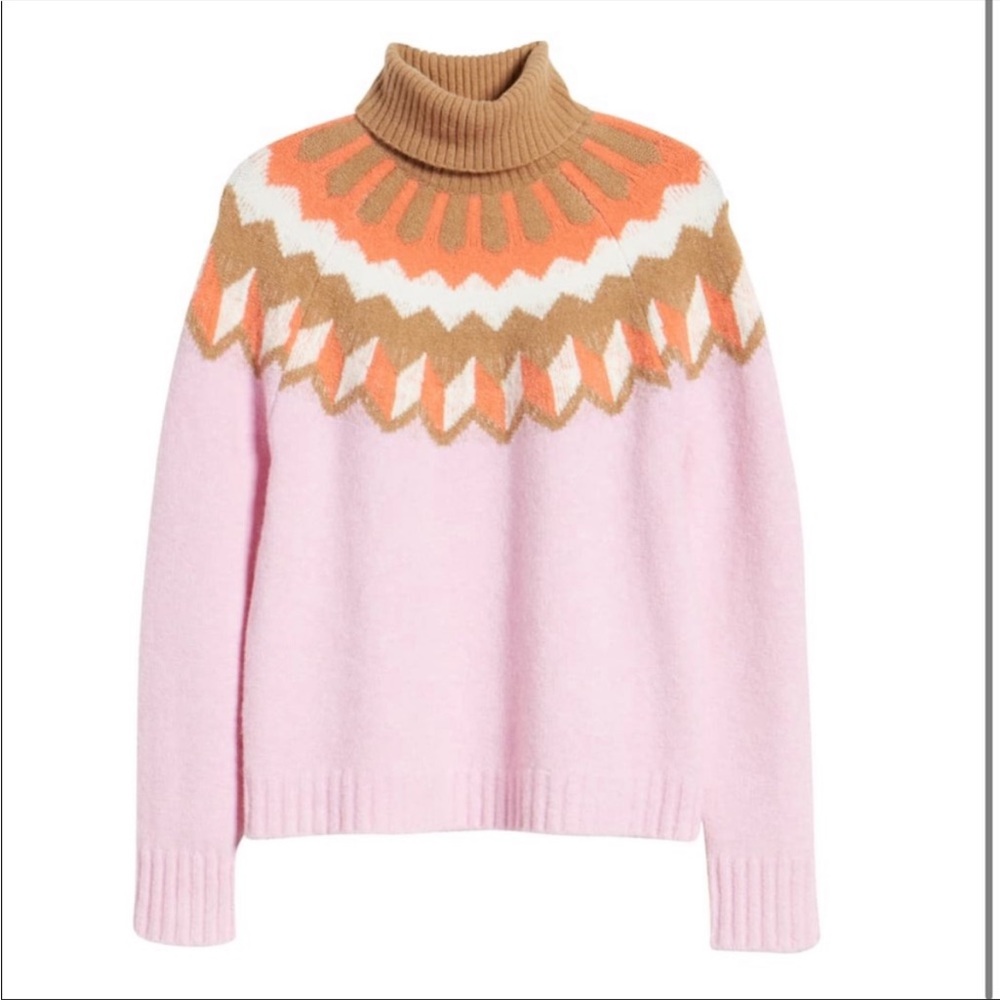 J. Crew Fair Isle Turtleneck Sweater - Alpaca/Wool Blend